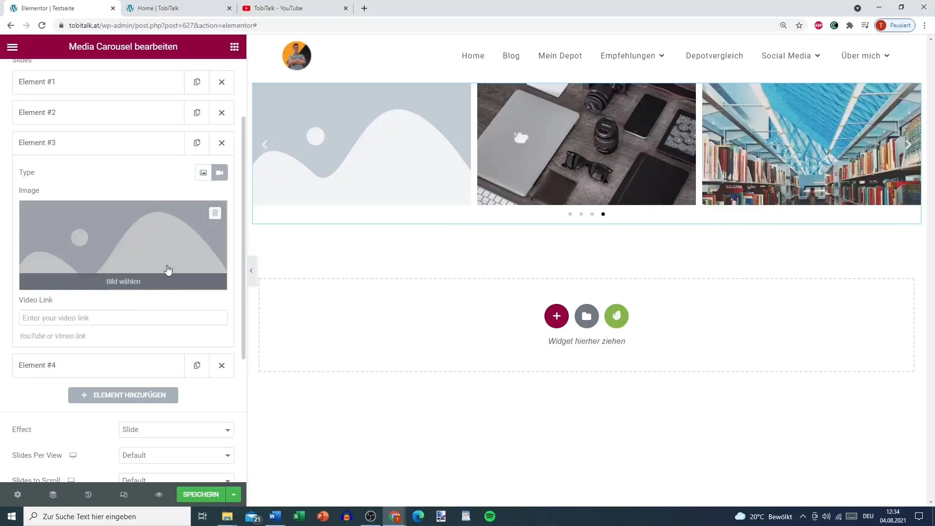 Creati un carusel media - Usor in Elementor