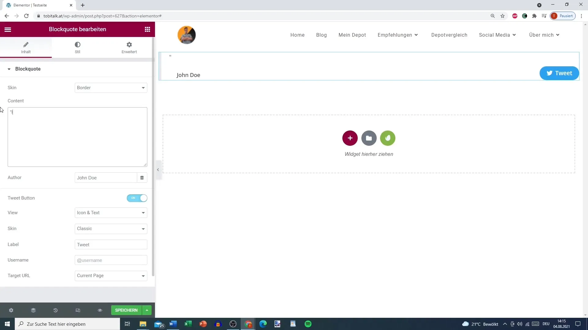 Effectively use blockquote for Elementor in WordPress