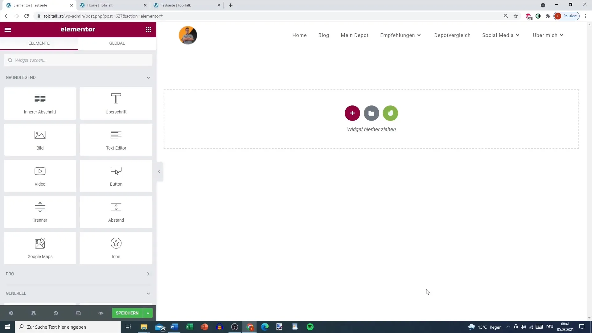 Create a fitness website with Elementor Pro