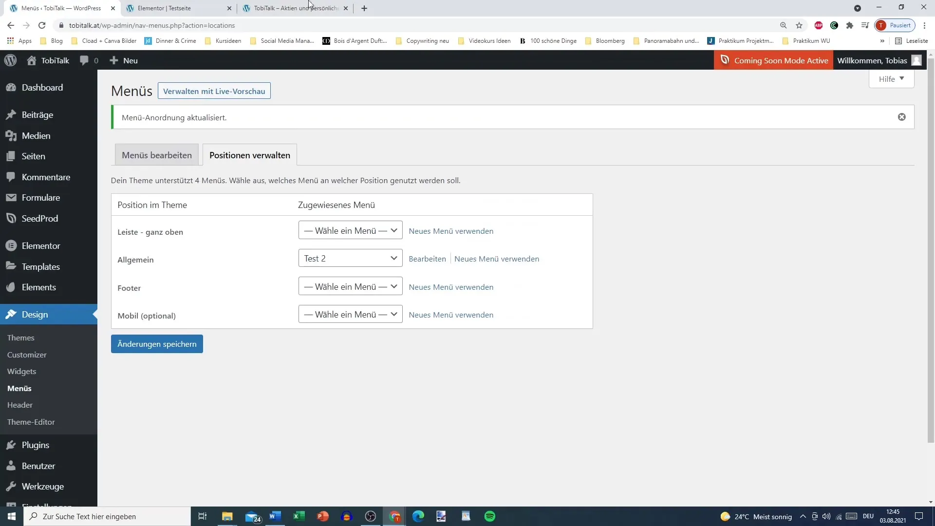 Create an effective menu for your WordPress page