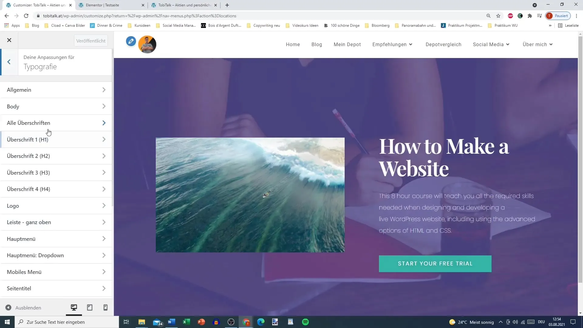 Effectively customize your website header with Elementor