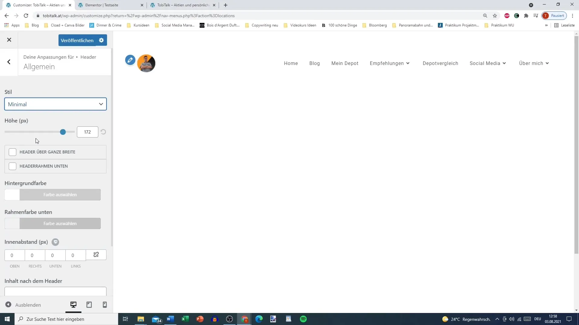Format menu with Elementor for WordPress