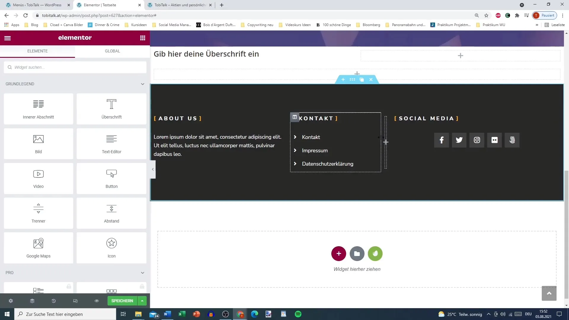 Easily integrate imprint and data protection in WordPress