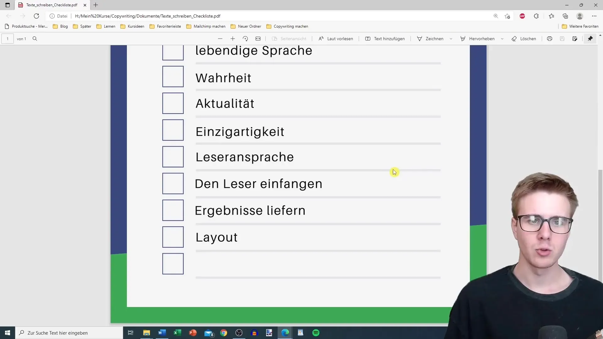 Lista de verificación eficaz para escribir textos