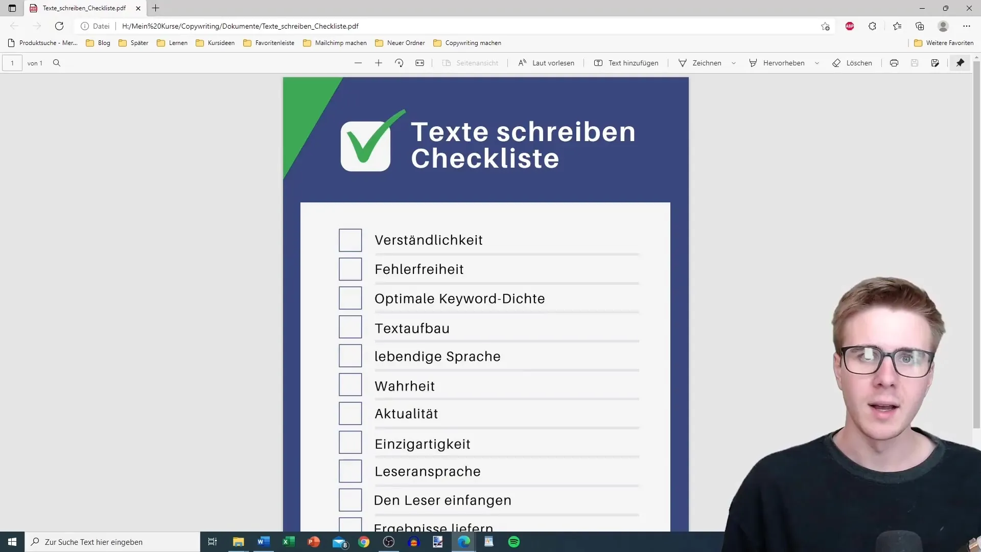 Lista de verificación efectiva para escribir textos