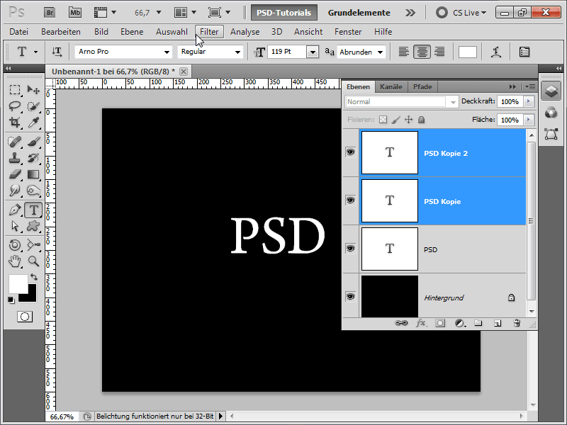Effetto luce testo 3D con pochi clic
