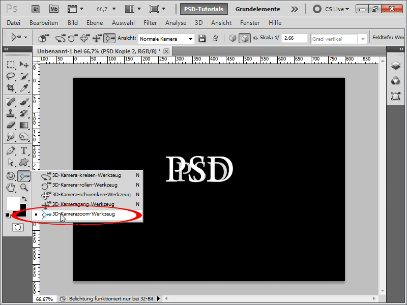 Effetto luce testo in 3D con pochi clic
