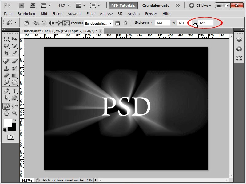 Effetto di illuminazione al testo in 3D con pochi clic