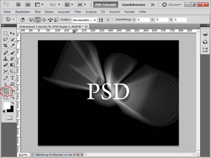 Effetto luce testo 3D con pochi clic