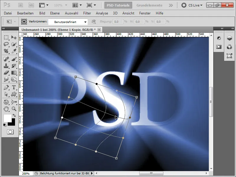 Effetto luminoso del testo 3D con pochi clic