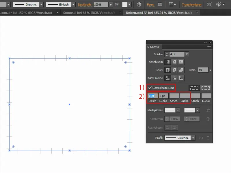 Tipps &amp; Tricks zu Adobe Illustrator: Gepunktete Linie erstellen (Beispiel: Briefmarke)