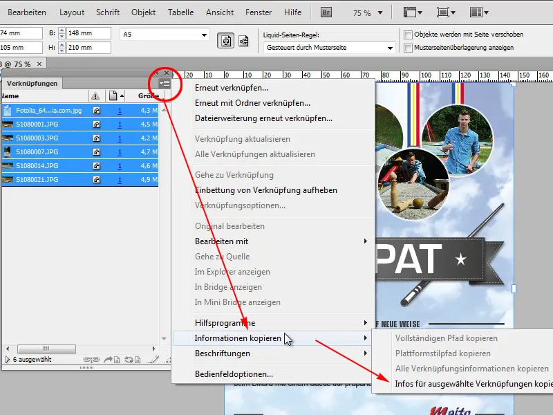 Suggerimenti e trucchi su Adobe InDesign: esportare le informazioni del file di tutti i collegamenti.