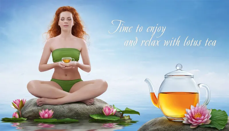 Manifesto pubblicitario Lotus Tea - Parte 04 - Inserire e adattare oggetti di composizione all'ambiente.