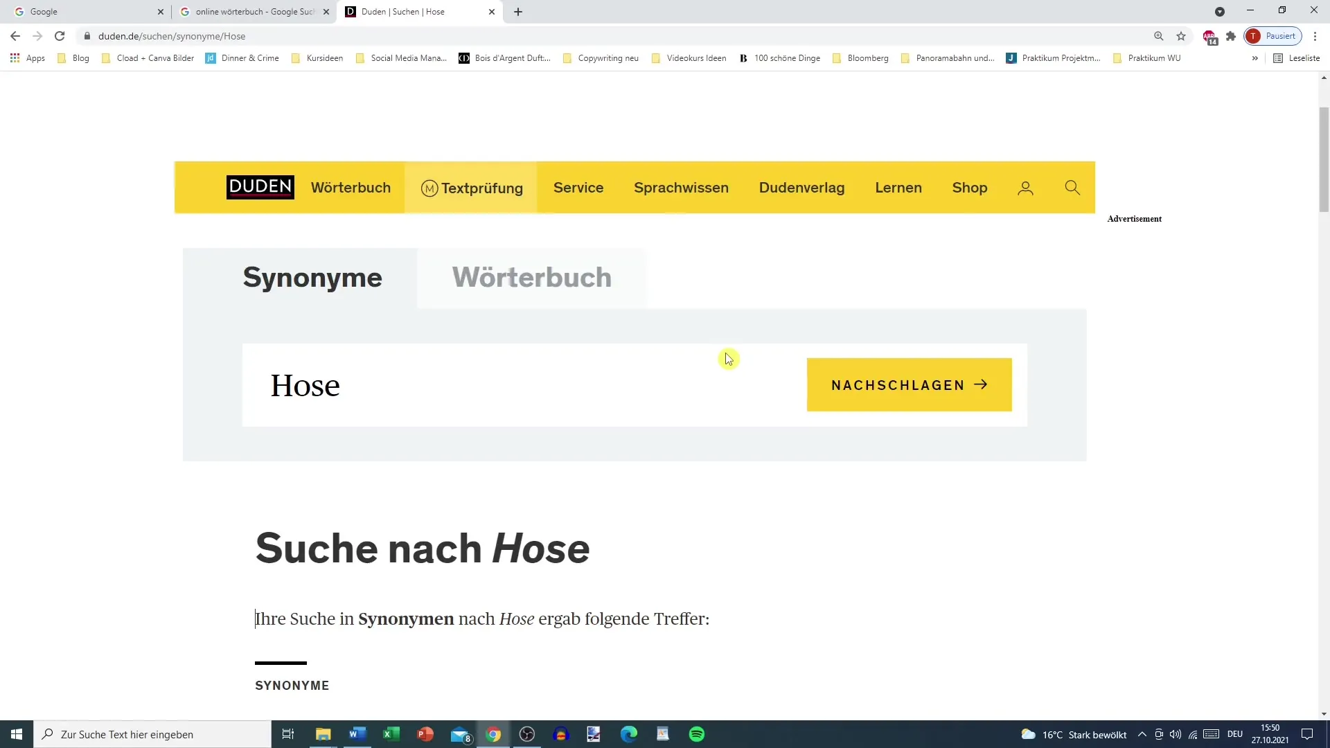 Gebruik een woordenboektool voor creatief copywriting