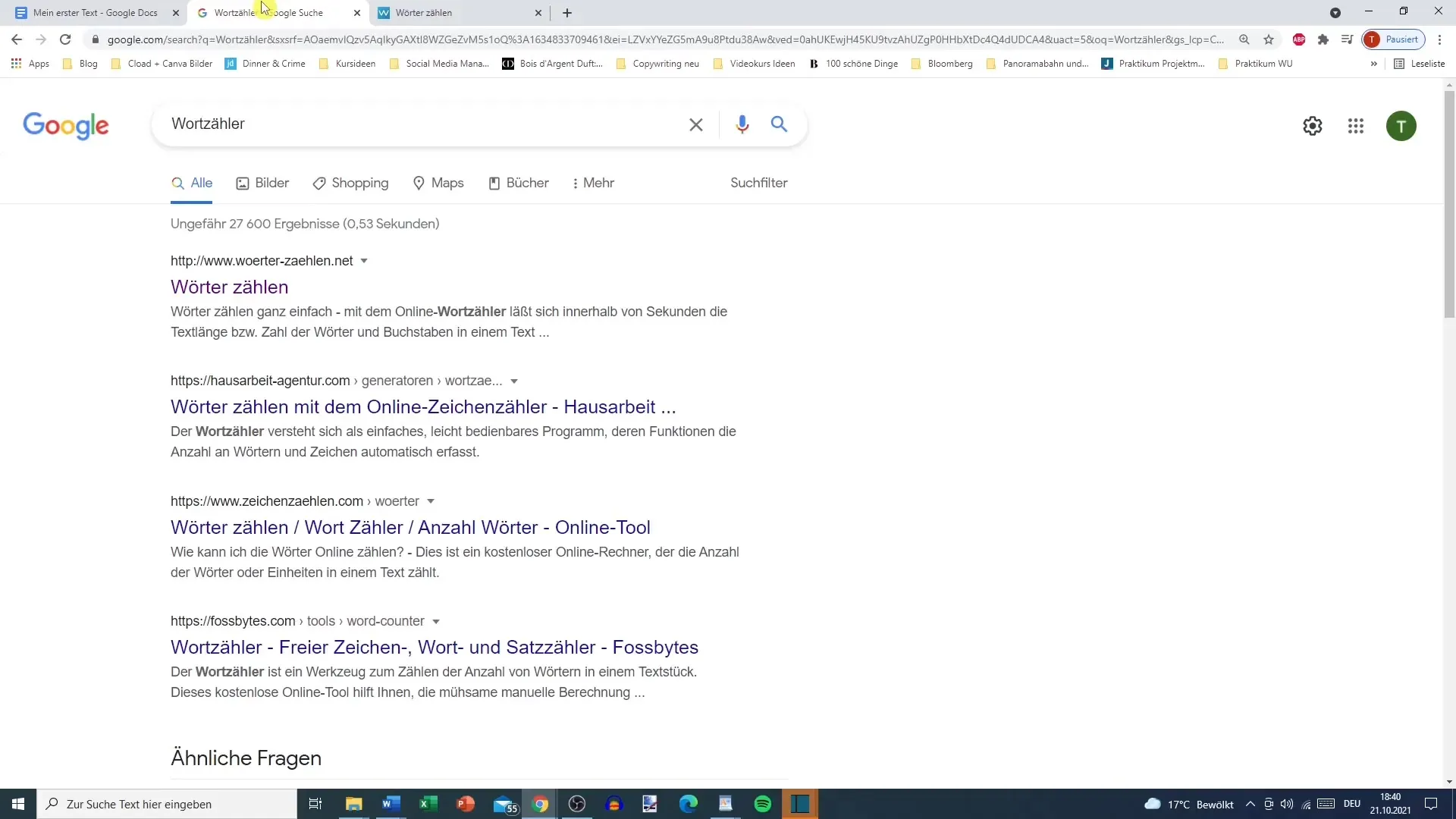 Eenvoudige toegang tot het aantal woorden in Google Docs