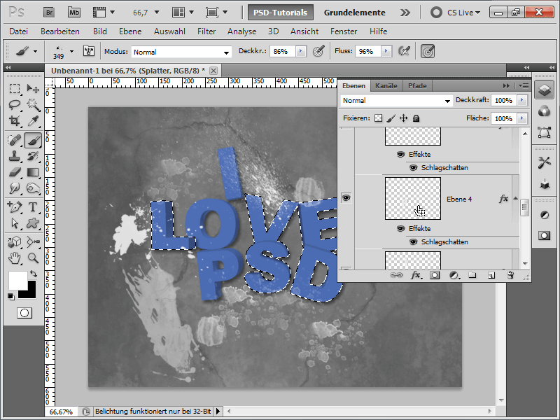 3D-Typo-Splatter-effekt