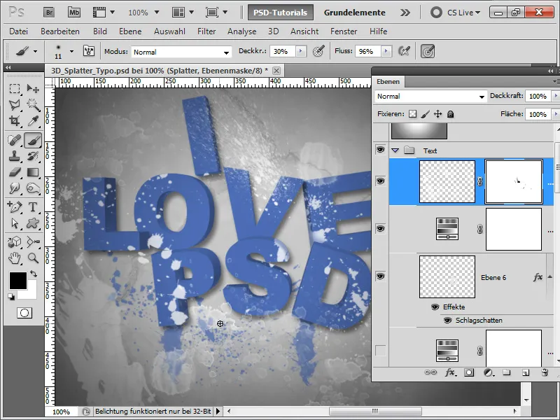 3D-Typo-Splatter-effekt