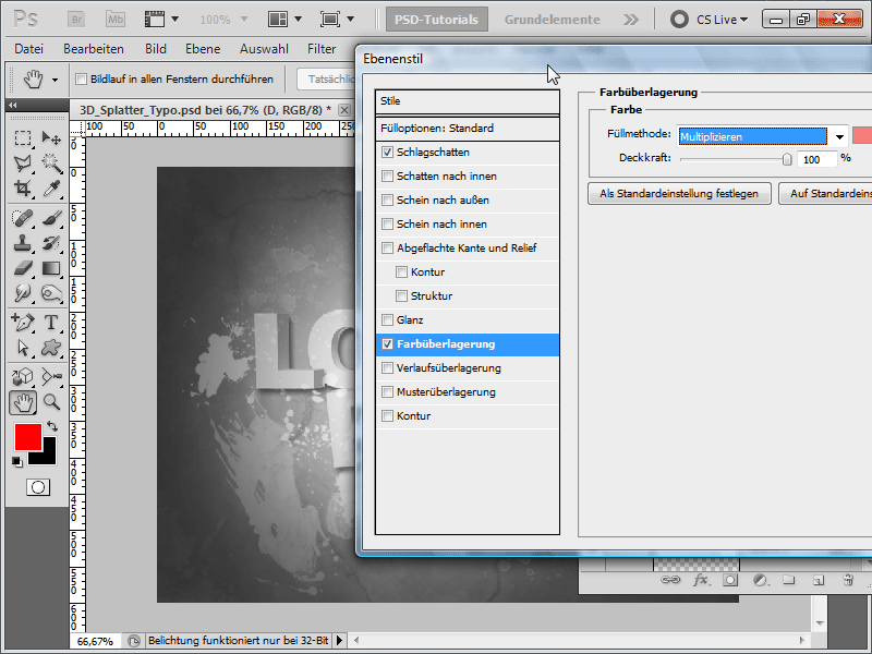 3D-Typo-Splatter-effekt
