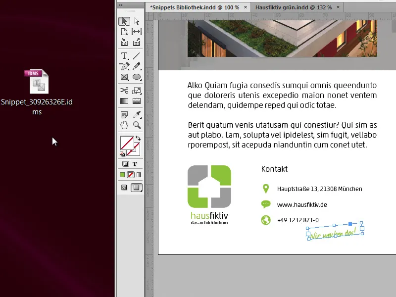Bibliotheken und Snippets verwenden