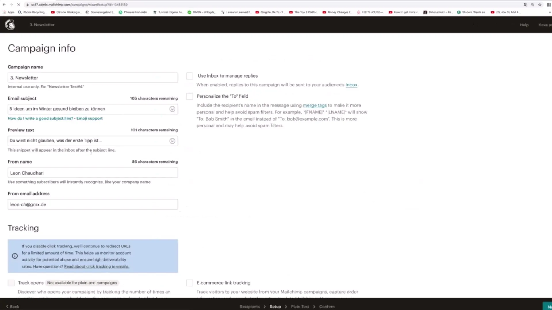 Wszechstronne opcje śledzenia w Mailchimp