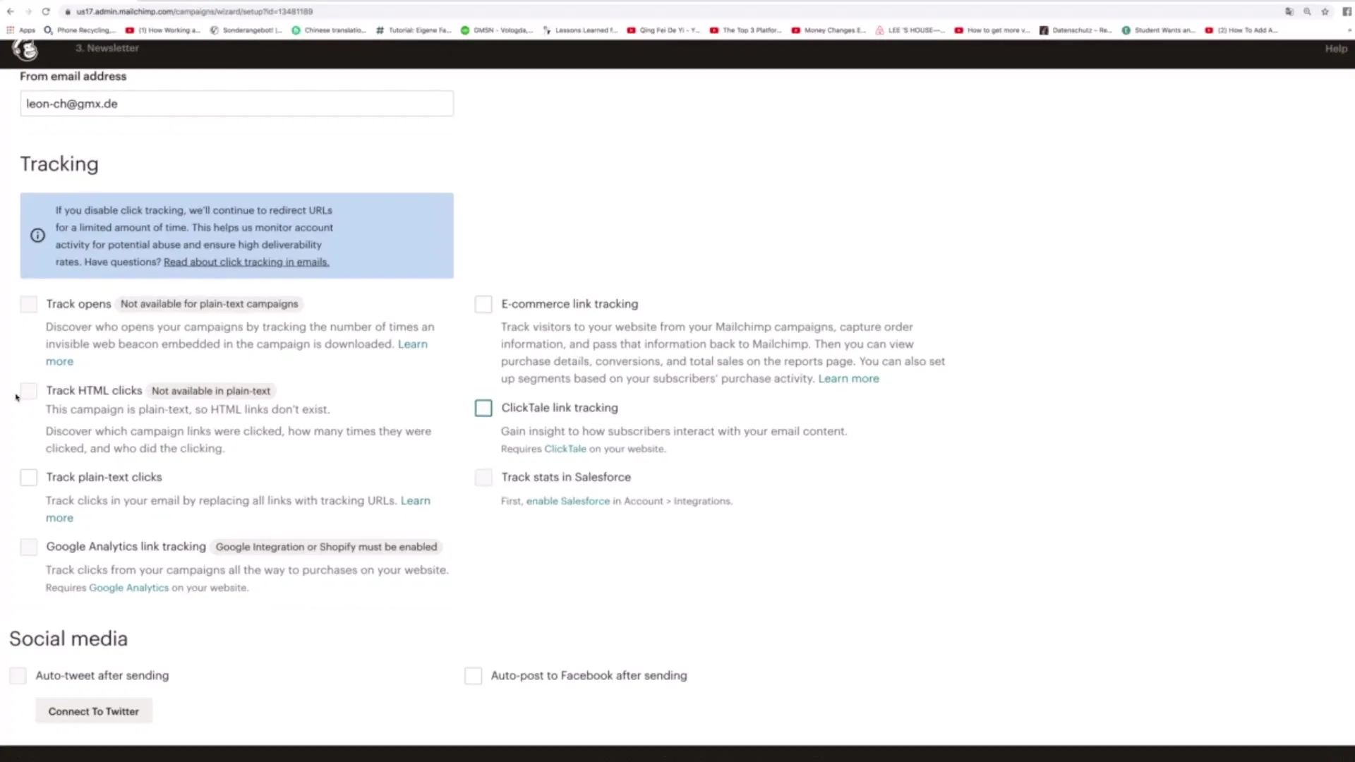 Wszechstronne opcje śledzenia w Mailchimp