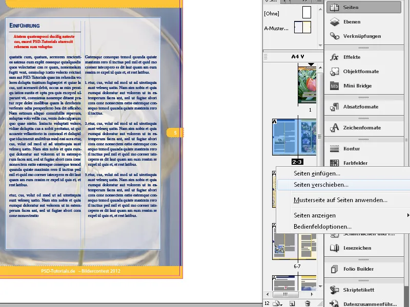 Το μενού περιβάλλοντος στο InDesign