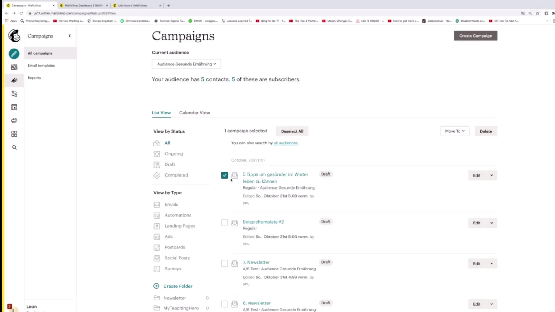 Skuteczne przeglądanie i edytowanie kampanii w Mailchimp