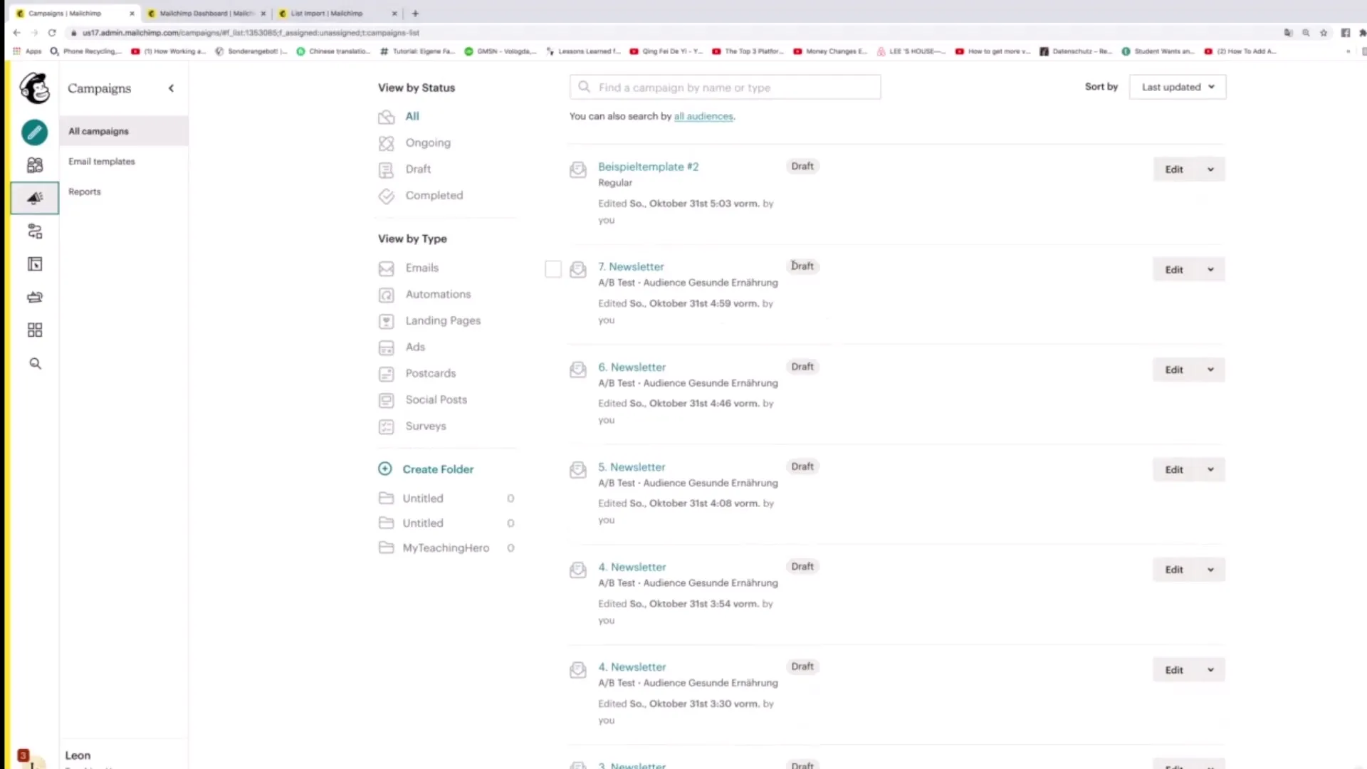 Efektywne przeglądanie i edytowanie kampanii Mailchimp