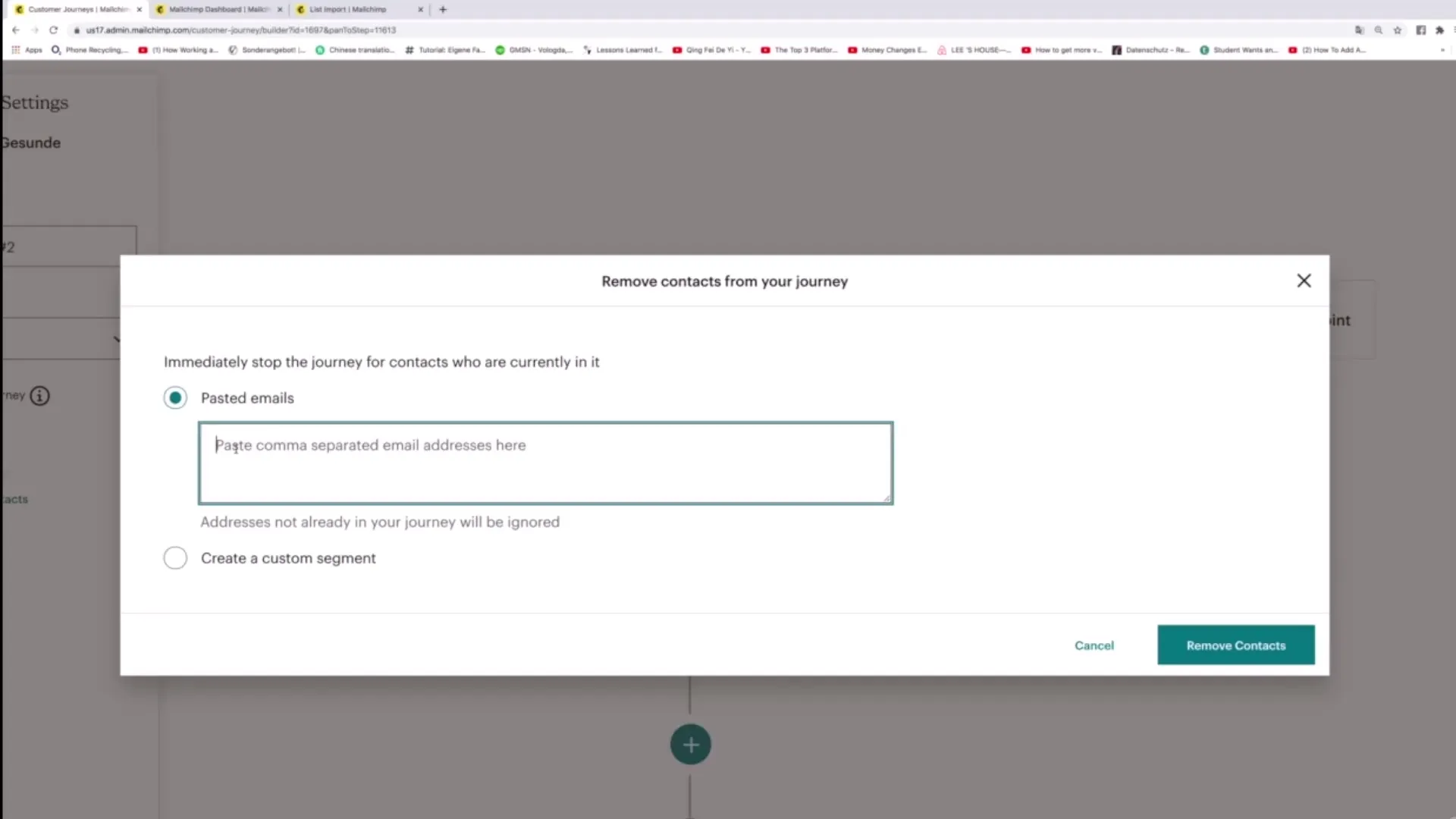 Optymalizuj ustawienia Customer Journey w Mailchimp