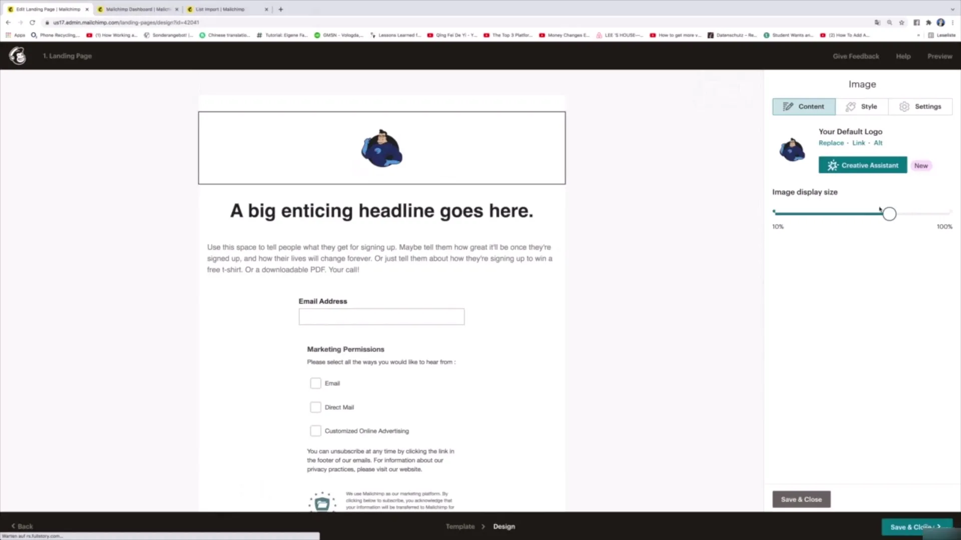Tworzenie prostych stron docelowych za pomocą Mailchimp
