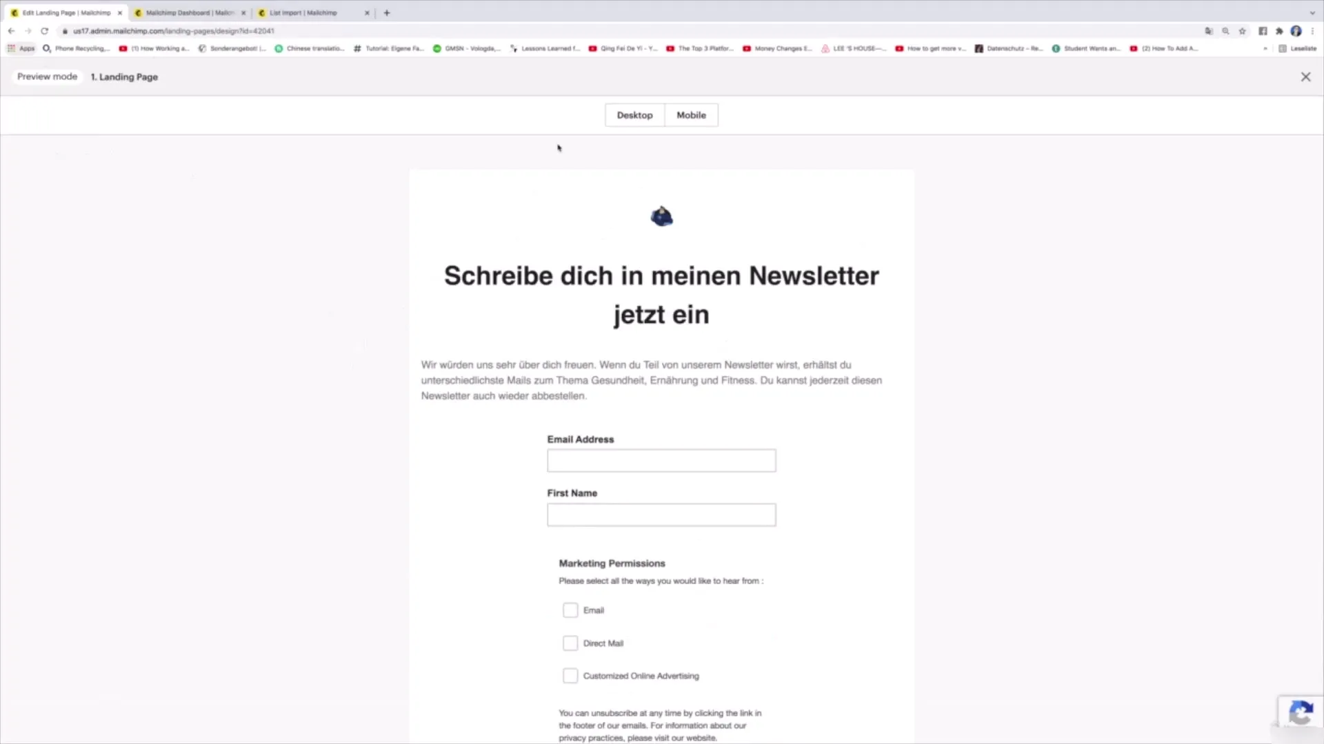 Tworzenie prostych stron docelowych za pomocą Mailchimp