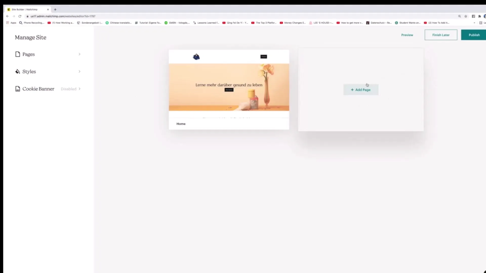 Dodać i dostosować nowe strony w Mailchimp
