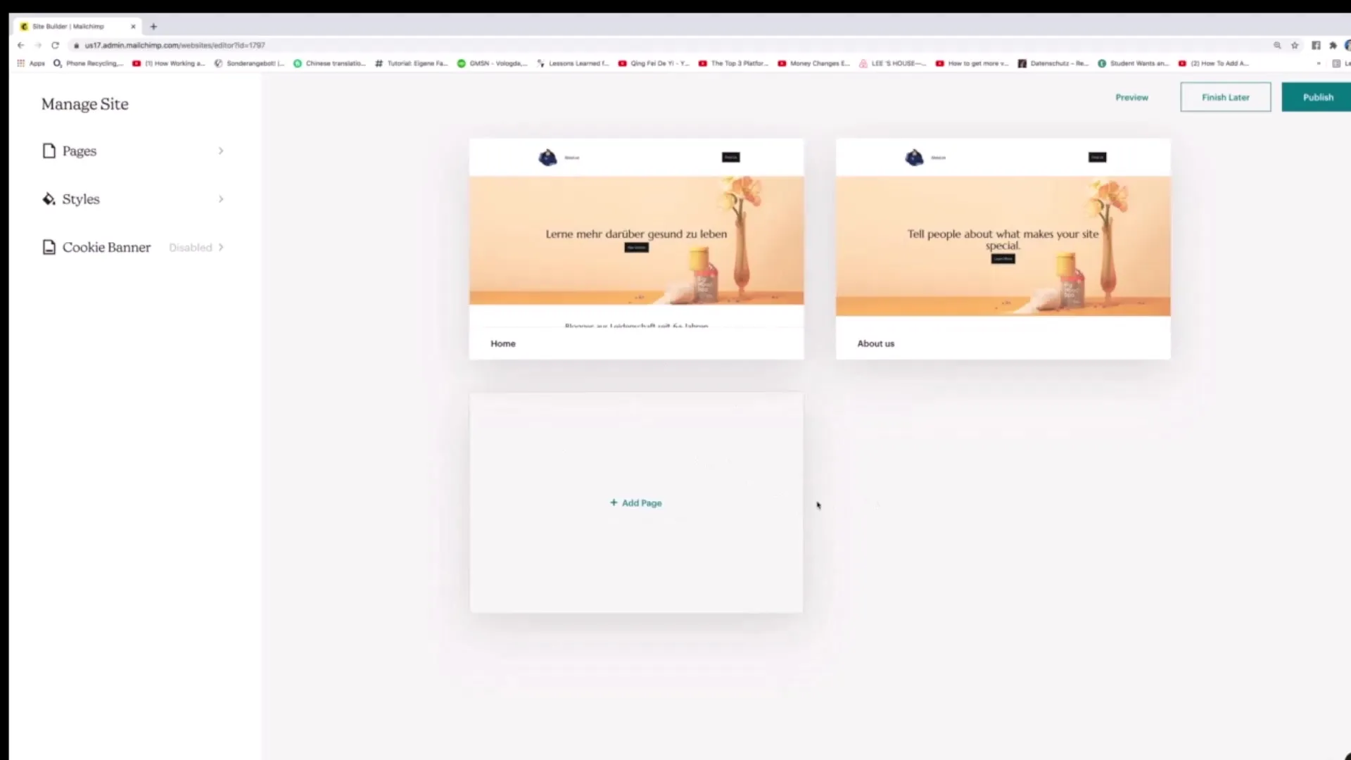 Dodać i dostosować nowe sekcje w Mailchimp