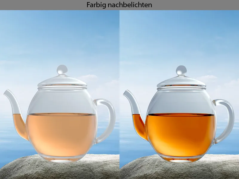 Cartel publicitario de Lotus Tea - Parte 05 - Tetera de composición con inserto de letras de loto