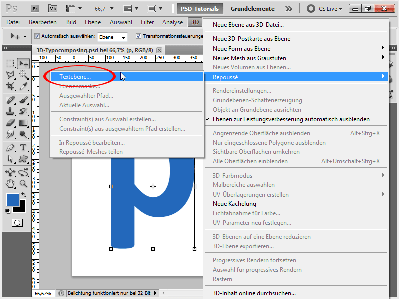 3D-typografi sammensetning