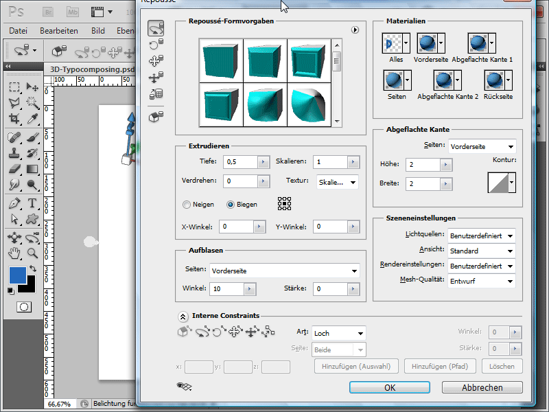 3D-typografi sammensetning