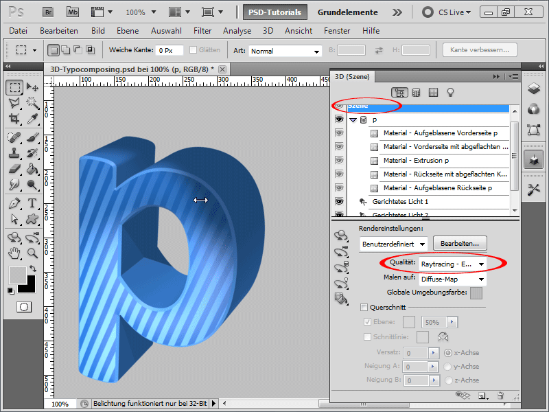 3D typografi sammensetning