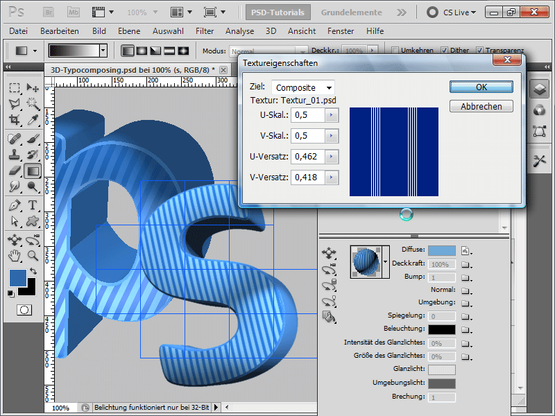 3D skriftsatsing