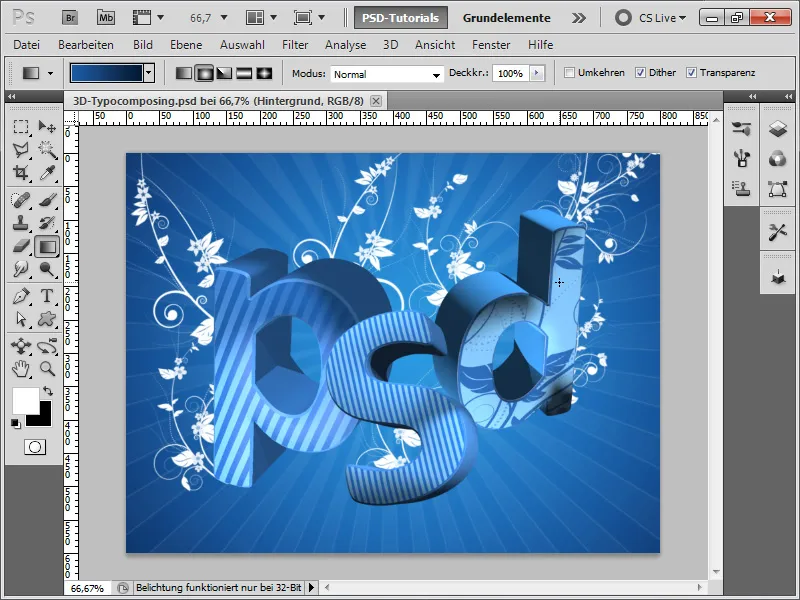 3D-typografiske sammensetninger