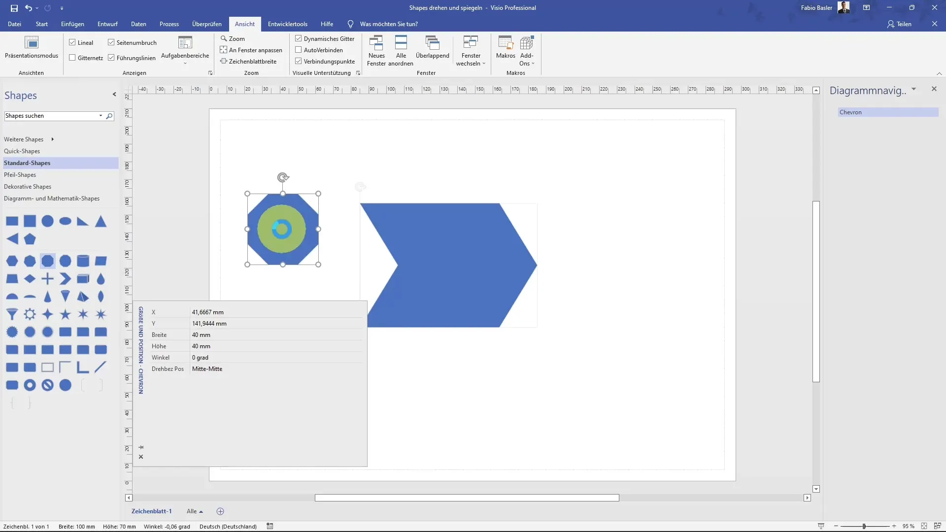 Ruotare e specchiare forme in MS Visio