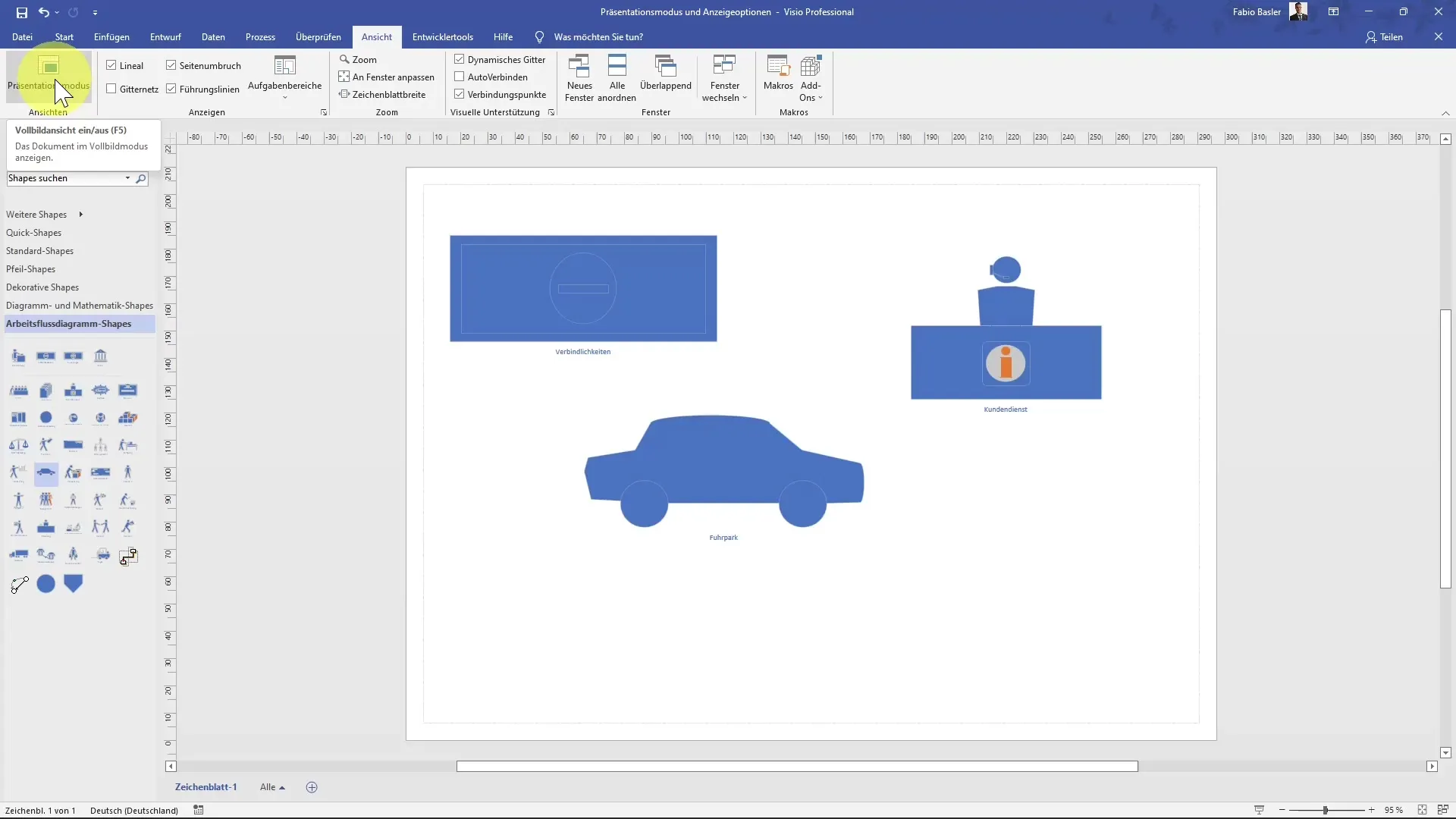 Presentazione in MS Visio: padroneggiare la modalità e le opzioni di visualizzazione