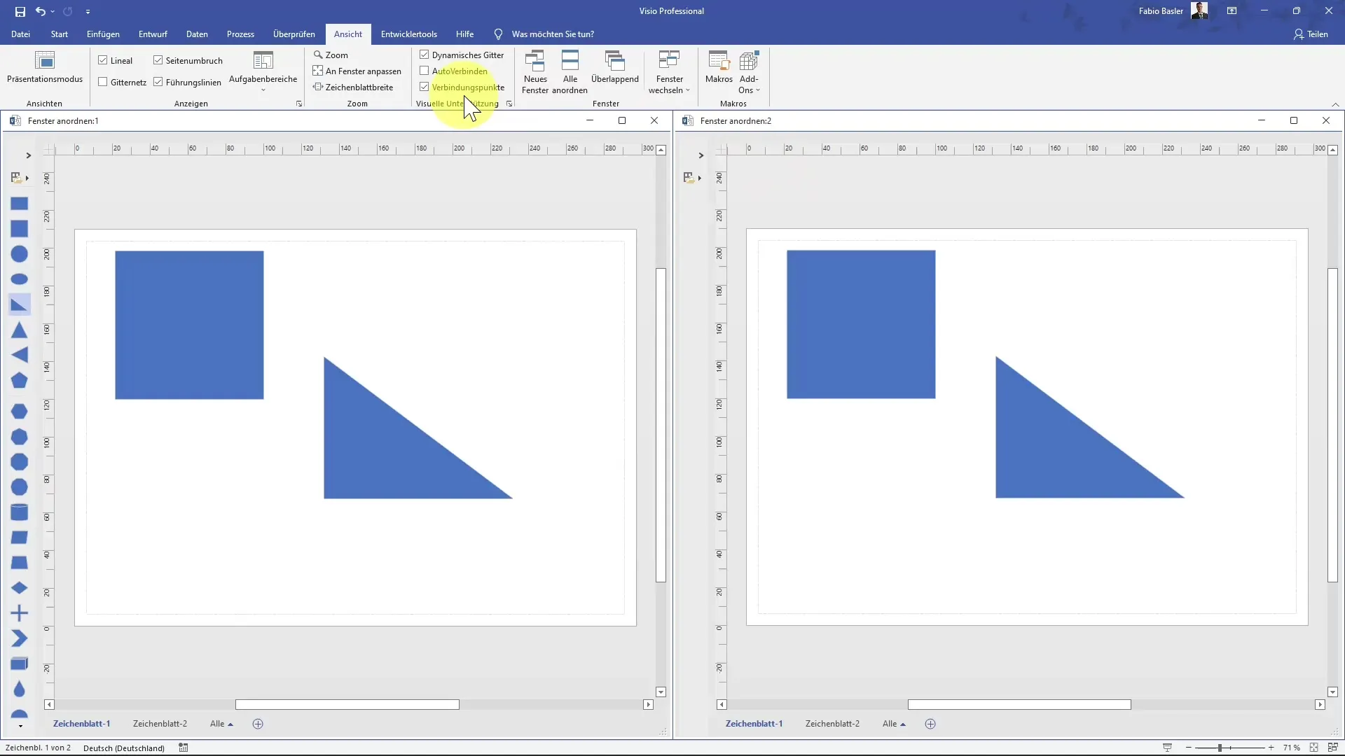 Lavorare in modo efficiente con più finestre in MS Visio
