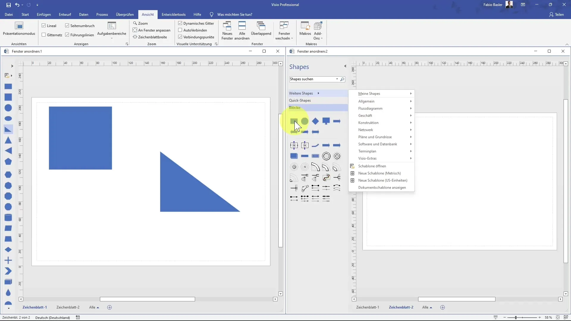 Lavorare in modo efficiente con multiple finestre in MS Visio