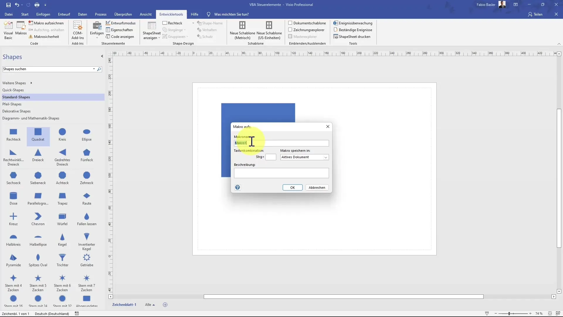 Cambiare i colori delle forme in Visio con VBA
