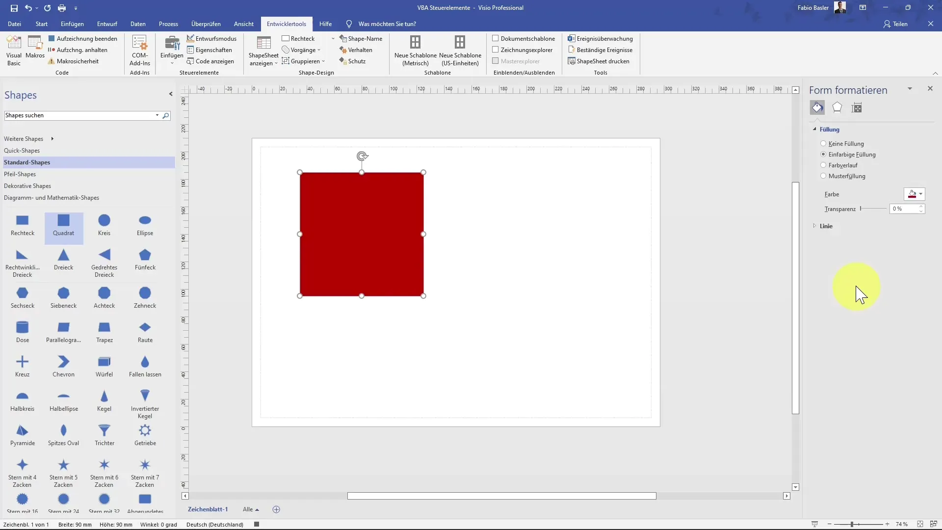 Cambiare i colori delle forme in Visio con VBA
