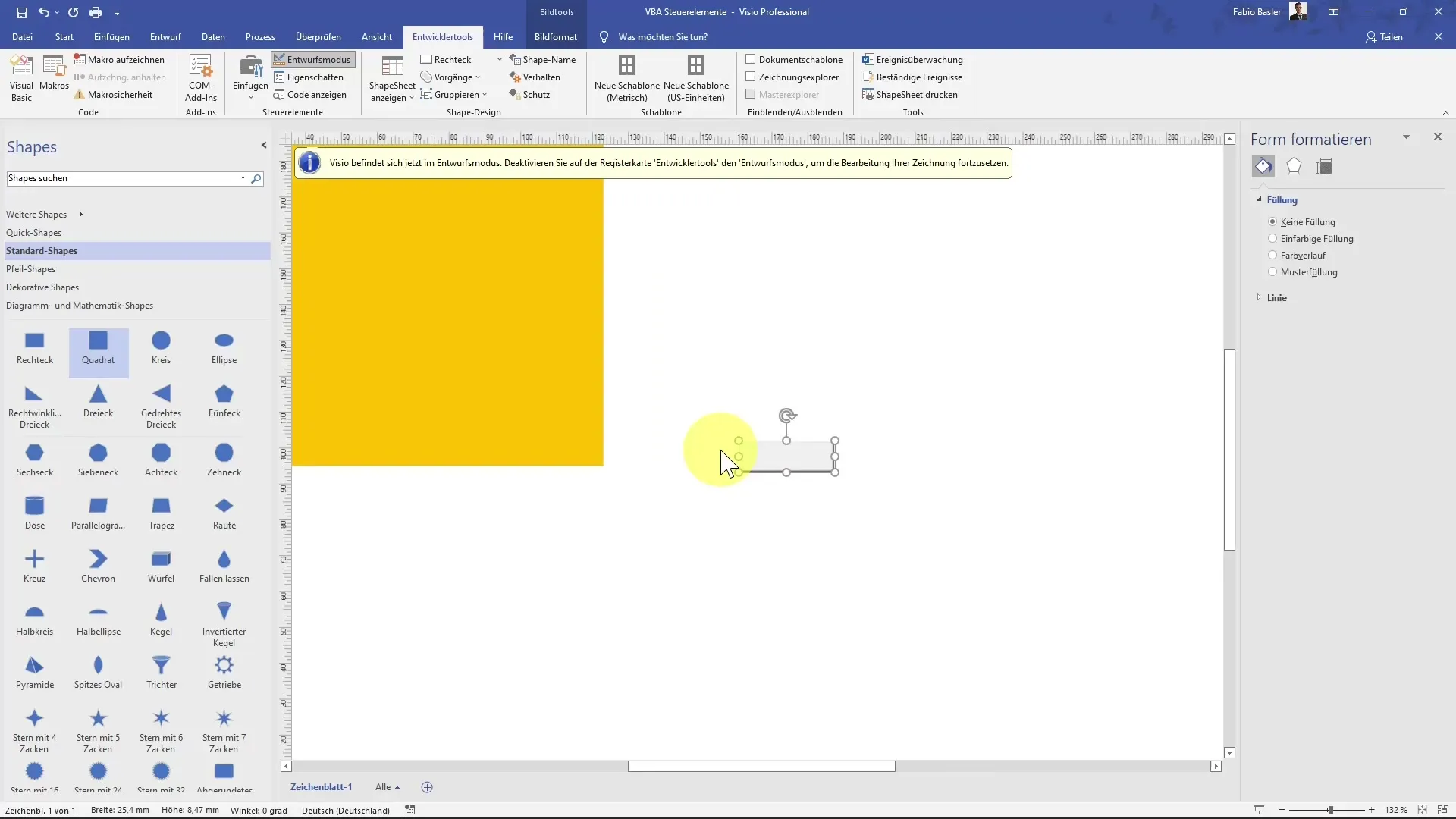Cambiare i colori delle forme in Visio con VBA