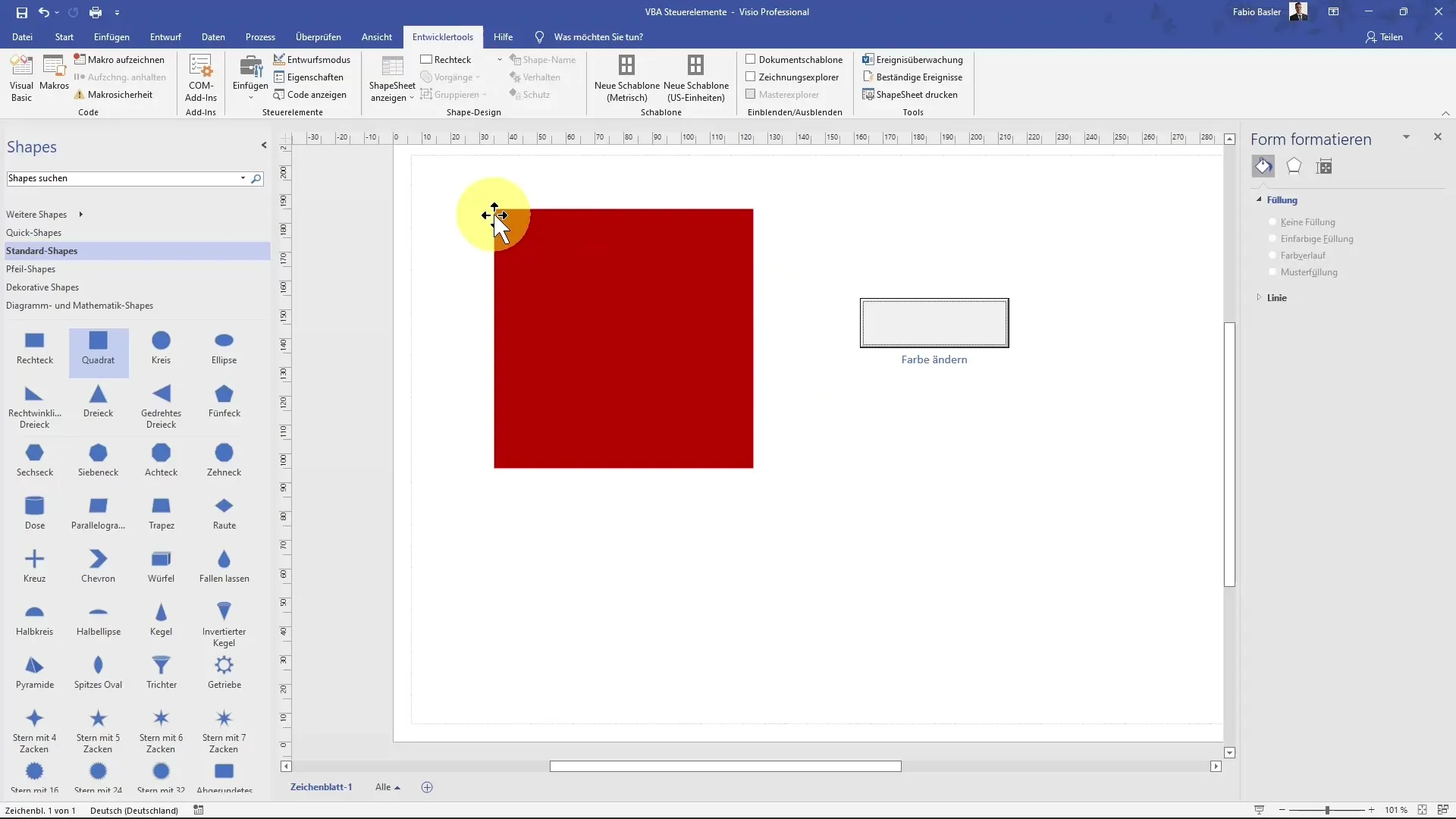 Cambiare colori dei shapes in Visio con VBA