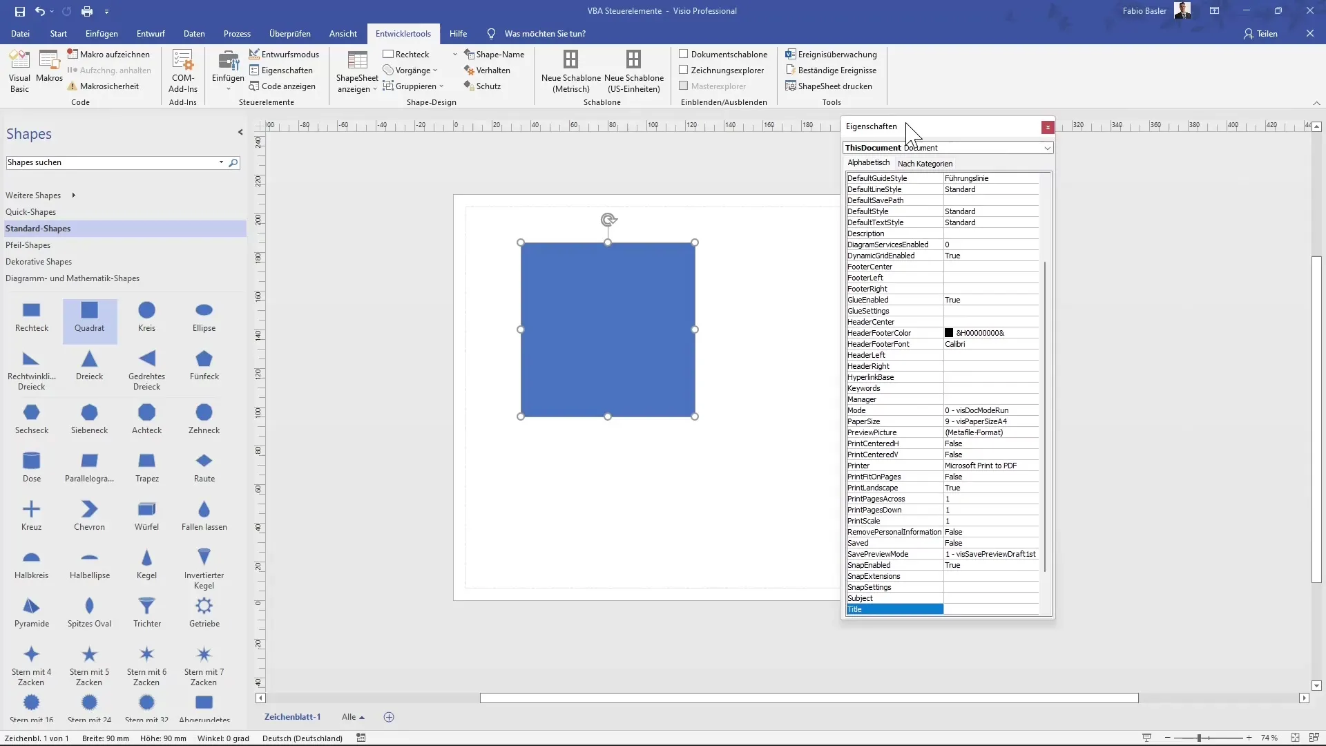 Cambiare i colori delle forme in Visio con VBA