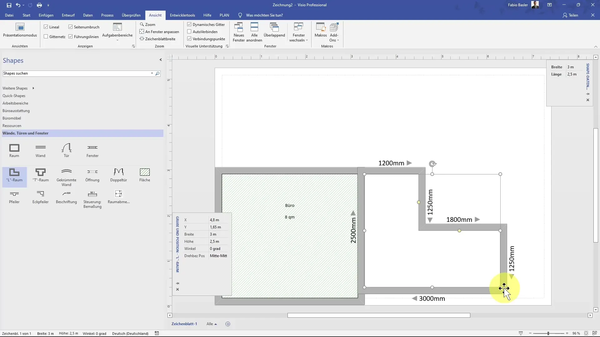 Creazione di layout in MS Visio per piani e disposizioni