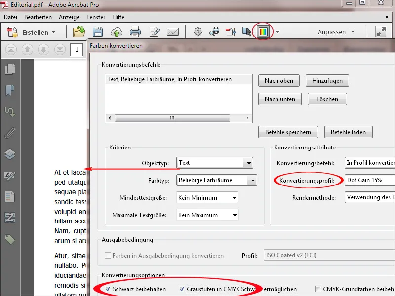Die Werkzeuge der Druckproduktion in Acrobat